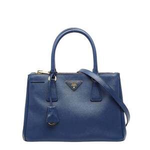 PRADA Blue Leather Saffiano Shoulder Bag